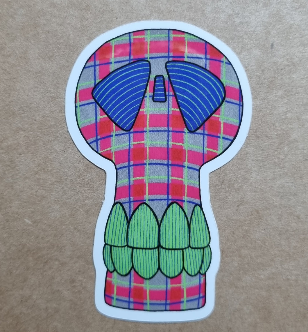 Plaid & Bones Sticker